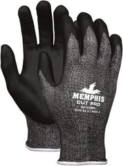 MCR Safety - Size XL, ANSI Cut Lvl A6, Puncture Lvl 4, Abrasion Lvl 4, Cut & Puncture Resistant Gloves - Palm Coated, Black - All Tool & Supply