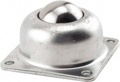 Hudson Bearing - 1-1/2 Inch Diameter, Square, Stainless Steel Ball Transfer - 1.1875 Inch Mount Height, 250 Lb. Capacity - All Tool & Supply