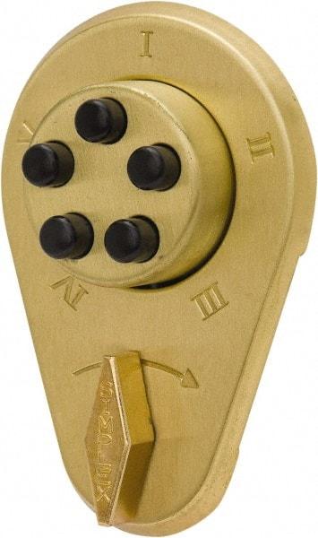 Kaba Access - 1-3/4 to 2-1/8" Door Thickness, Bright Brass Finish, Mechanical Deadbolt - Nonhanded Handling, Combination Override, Keyless Cylinder - All Tool & Supply