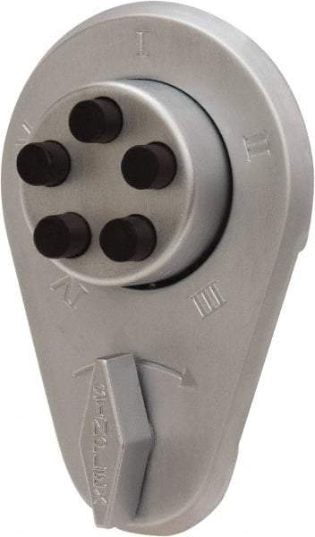 Kaba Access - 1-3/4 to 2-1/8" Door Thickness, Satin Chrome Finish, Push Button Deadbolt - Nonhanded Handling, Combination Override, Keyless Cylinder - All Tool & Supply