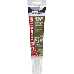 White Lightning - 5.3 oz Tube White Silicone Sealant - -80 to 450°F Operating Temp, 30 min Tack Free Dry Time, 24 hr Full Cure Time - All Tool & Supply