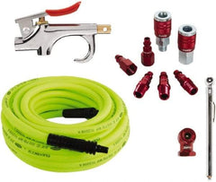 Legacy - 11 Piece Blow Gun & Hose Compressor Accessory Kit - 50' Hose, 3/8" Hose ID, 1/4" Fitting - All Tool & Supply