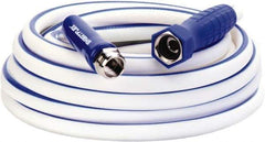 Legacy - 25' Long Marine/RV Hose - 1/2" Diam, 3/4" GHT, Hi-Tec Polymer, 150 psi, All Season, White with Blue Stripe - All Tool & Supply