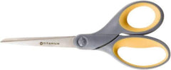 Ability One - 3" LOC, 8" OAL Titanium Scissors - Ambidextrous, Bent Handle, For Sticky Residues - All Tool & Supply