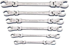 GearWrench - 6 Piece, 9mm to 21mm, Flare Nut Wrench Set - Metric Measurement Standard, Chrome Finish - All Tool & Supply