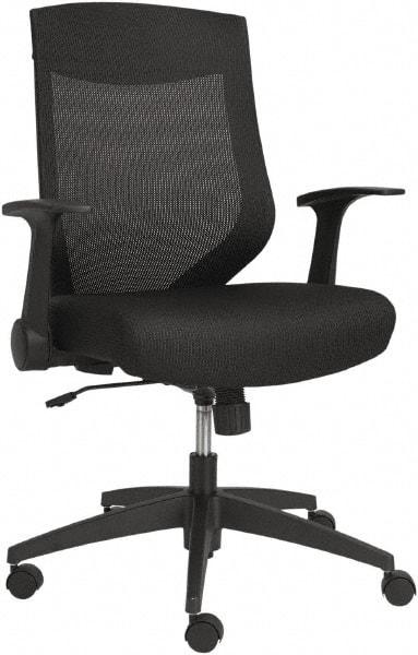 ALERA - 36-5/8 to 42-7/8" High Mid Back Chair - 26" Wide x 22-1/2" Deep, Fabric Mesh Seat, Black - All Tool & Supply