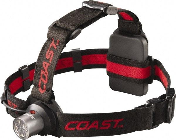 Coast Cutlery - White, Red LED Bulb, 145 Lumens, Hands-free Flashlight - Black, Red Plastic Body, 3 AAA Batteries Included - All Tool & Supply