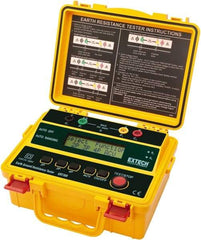 Extech - 0.002 to 2 k Ohm, LCD Display Earth Ground Resistance Tester - AA Battery, 2 mA Current, 820 Hz - All Tool & Supply