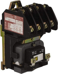 Square D - No Enclosure, 4 Pole, Electrically Held Lighting Contactor - 20 A (Tungsten), 30 A (Fluorescent), 208 VAC at 60 Hz, 4NO Contact Configuration - All Tool & Supply