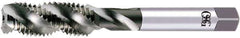 OSG - M2.5x0.45 Metric, 2 Flute, 50° Helix, Semi-Bottoming Chamfer, Bright Finish, High Speed Steel Spiral Flute STI Tap - Right Hand Flute, 1-15/16" OAL, 0.141" Shank Diam, 5/8" Thread Length, 6H Class of Fit, Series S109 - Exact Industrial Supply