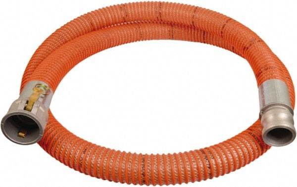 Alliance Hose & Rubber - -13 to 140°F, 1-1/2" Inside x 2.03" Outside Diam, PVC Liquid Suction & Discharge Hose - Clear & Orange, 20' Long, 29 Vacuum Rating, 110 psi Working - All Tool & Supply