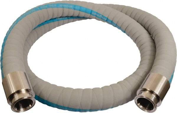 Continental ContiTech - 3" Inside x 3.59" Outside Diam, 220°F, Tri-Clovers Food & Beverage Hose - 4-1/2" Bend Radius, Gray, 15' Long, 200 Max psi, 29 Vacuum Rating - All Tool & Supply