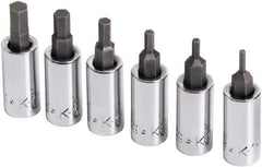 SK - 6 Piece 1/4" Drive Metric Hex Bit Socket Set - 2 to 6mm Hex - All Tool & Supply