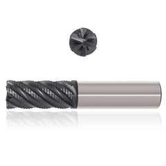 ‎5/8″ Dia. × 5/8″ Shank × 1-1/4″ DOC × 3-1/2″ OAL, Varianta Supral, 6 Flute, 40° Helix, Straight, External, Bullnose, Solid End Mill - Exact Industrial Supply