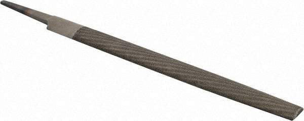 PFERD - 8" Long, Second Cut, Half Round American-Pattern File - Double Cut, 0.22" Overall Thickness, Tang - All Tool & Supply