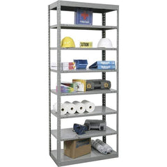 Hallowell - 8 Shelf Starter Heavy-Duty Open Steel Shelving - 400 Lb Capacity, 48" Wide x 87" High x 12" Deep, Gray - All Tool & Supply