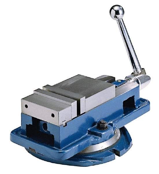 Interstate - 4" Jaw Width, 4" Jaw Opening Capacity, Horizontal Swivel Machine Vise - Manual Operation, 4,409 Lb Capacity, 1 Station, 14.85" Long x 4-31/32" High x 1-1/8" Deep, 1-1/8" Jaw Height - All Tool & Supply