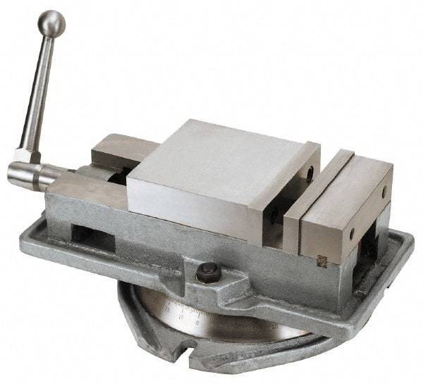 Interstate - 6" Jaw Width, 6" Jaw Opening Capacity, Horizontal Swivel Machine Vise - Manual Operation, 6,613 Lb Capacity, 1 Station, 19-1/8" Long x 6-7/32" High x 1-3/4" Deep, 1-1/2" Jaw Height - All Tool & Supply