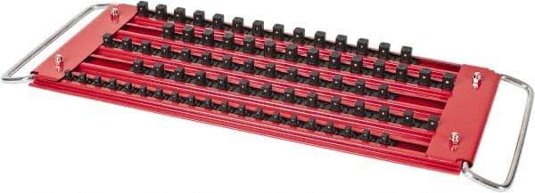 Value Collection - 76 Piece Capacity Locking Socket Organizer Tray - 1/4, 3/8 & 1/2" Drive, Red - All Tool & Supply