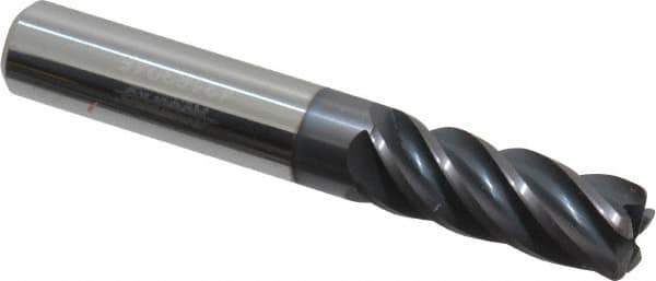 Accupro - 3/8", 5 Flute, Single End, Solid Carbide, 0.045" Corner Radius End Mill - 2-1/2" OAL, Right Hand Flute, 1" LOC, Right Hand Cut - All Tool & Supply