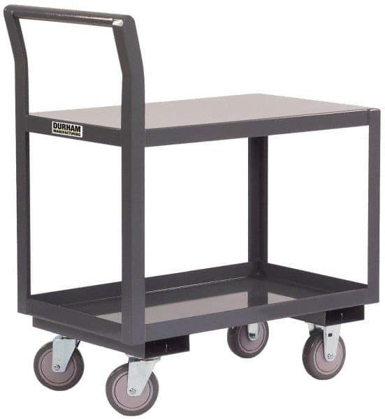 Durham - 2,000 Lb Capacity, 24-1/4" Wide x 51" Long x 38-3/4" High Standard Utility Cart - 2 Shelf, Steel - All Tool & Supply