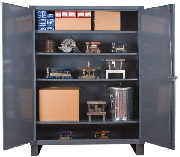 Durham - 4 Shelf Locking Storage Cabinet - Steel, 60" Wide x 18" Deep x 78" High - All Tool & Supply