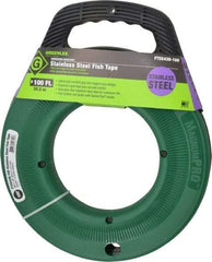 Greenlee - 100 Ft. Long x 1/8 Inch Wide, 0.045 Inch Thick, Stainless Steel Fish Tape - 400 Lb. Pulling Strength, Includes Case - All Tool & Supply