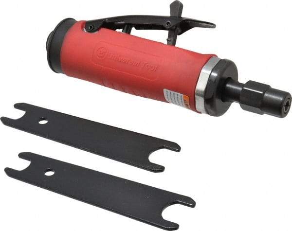 Universal Tool - 1/4" Collet, Straight Handle, Straight Air Die Grinder - 20,000 RPM, Rear Exhaust, 16 CFM, 0.45 hp, 90 psi, 1/4 NPT - All Tool & Supply