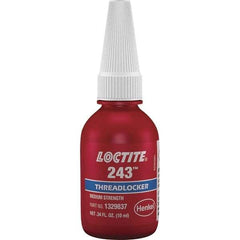 Loctite - 10 mL Bottle, Blue, Medium Strength Liquid Threadlocker - Series 243, 24 hr Full Cure Time, Hand Tool, Heat Removal - All Tool & Supply