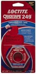 Loctite - Blue, Medium Strength Tape Threadlocker - Series 249, 24 hr Full Cure Time, Hand Tool, Heat Removal - All Tool & Supply