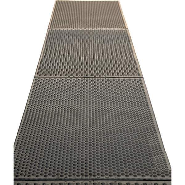 Barefoot - 3' Long x 3' Wide, Dry/Wet Environment, Anti-Fatigue Matting - Black, EPDM Rubber with EPDM Rubber Base - All Tool & Supply