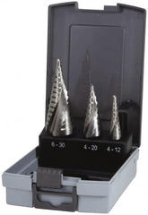 Hertel - 30mm Max, 118° Point, Cobalt Step Drill Bit Set - Exact Industrial Supply