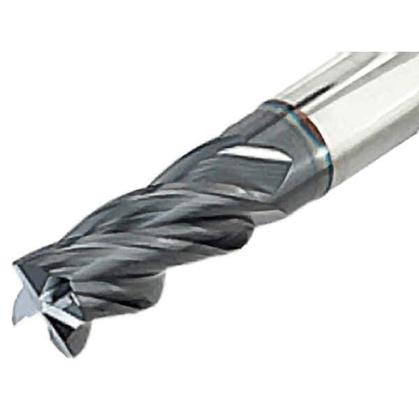 Iscar - 10mm, 4 Flute, Single End, Solid Carbide, 0.5mm Corner Radius End Mill - 80mm OAL, Right Hand Flute, 20mm LOC, Right Hand Cut, 40mm Extended Reach - All Tool & Supply