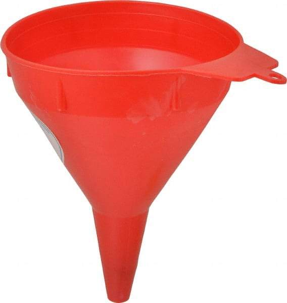 Funnel King - 1 pt Capacity Polyethylene Funnel - 4-1/2" Mouth OD, 1/2" Tip OD, 2-1/4" Straight Spout, Red - All Tool & Supply