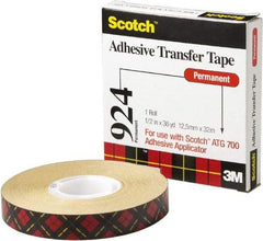 3M - 60 Yds. Long x 1/2" Wide, Medium Strength Acrylic Adhesive Transfer Tape - 2 mil Thick - All Tool & Supply