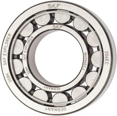 SKF - 30mm Bore Diam, 62mm Outside Diam, 16mm Wide Cylindrical Roller Bearing - 38,000 N Dynamic Capacity, 36,500 Lbs. Static Capacity - All Tool & Supply