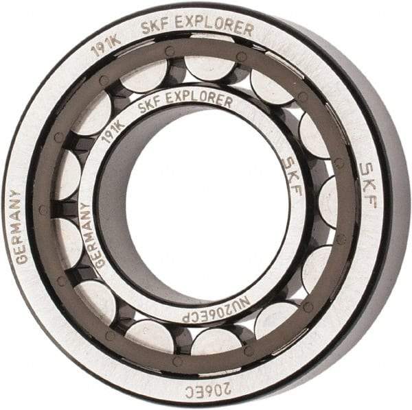 SKF - 30mm Bore Diam, 62mm Outside Diam, 16mm Wide Cylindrical Roller Bearing - 38,000 N Dynamic Capacity, 36,500 Lbs. Static Capacity - All Tool & Supply