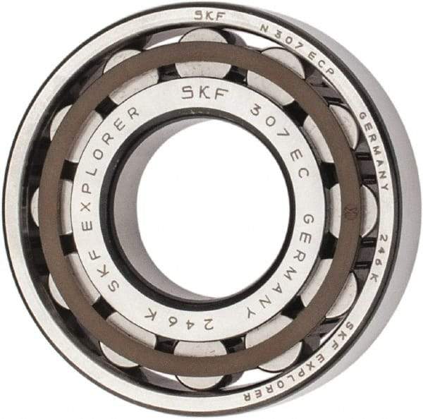 SKF - 35mm Bore Diam, 80mm Outside Diam, 21mm Wide Cylindrical Roller Bearing - 64,400 N Dynamic Capacity, 63,000 Lbs. Static Capacity - All Tool & Supply