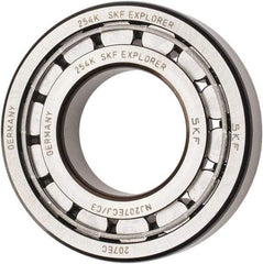 SKF - 35mm Bore Diam, 72mm Outside Diam, 17mm Wide Cylindrical Roller Bearing - 48,400 N Dynamic Capacity, 48,000 Lbs. Static Capacity - All Tool & Supply