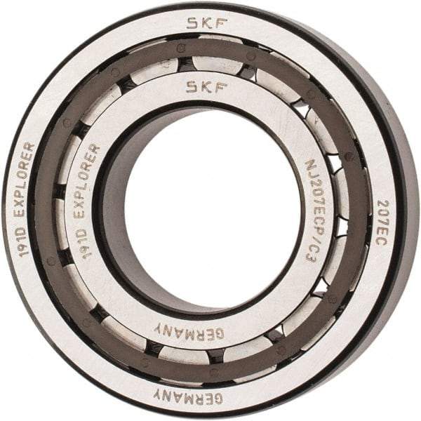 SKF - 35mm Bore Diam, 72mm Outside Diam, 17mm Wide Cylindrical Roller Bearing - 48,400 N Dynamic Capacity, 48,000 Lbs. Static Capacity - All Tool & Supply