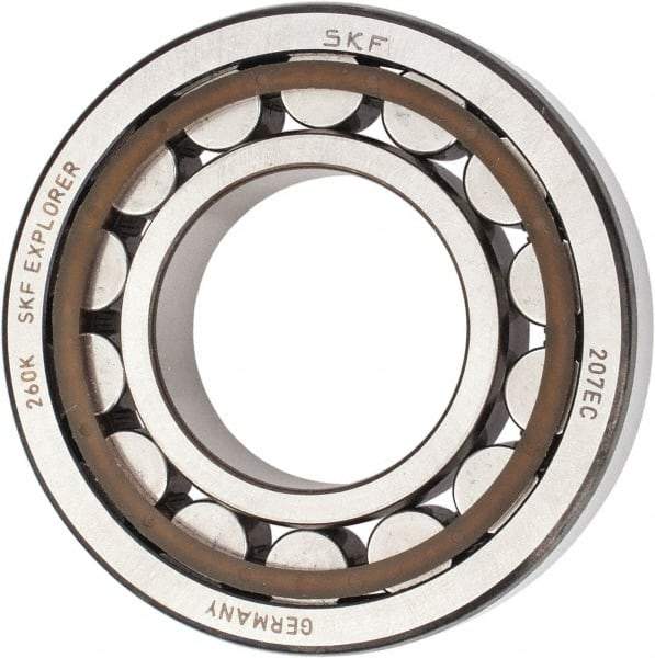 SKF - 35mm Bore Diam, 72mm Outside Diam, 17mm Wide Cylindrical Roller Bearing - 48,400 N Dynamic Capacity, 48,000 Lbs. Static Capacity - All Tool & Supply