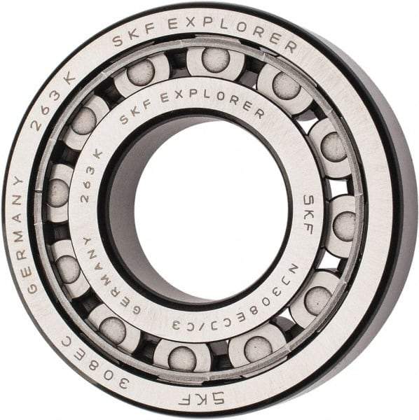 SKF - 40mm Bore Diam, 90mm Outside Diam, 23mm Wide Cylindrical Roller Bearing - 80,900 N Dynamic Capacity, 78,000 Lbs. Static Capacity - All Tool & Supply