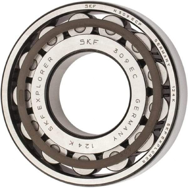 SKF - 45mm Bore Diam, 100mm Outside Diam, 25mm Wide Cylindrical Roller Bearing - 99,000 N Dynamic Capacity, 100,000 Lbs. Static Capacity - All Tool & Supply