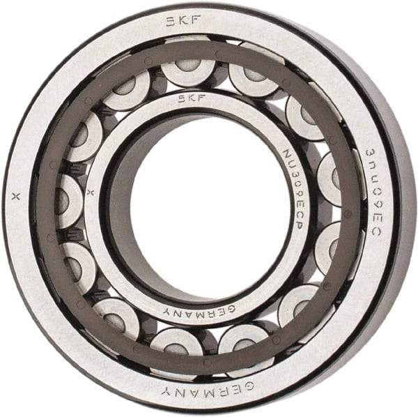 SKF - 45mm Bore Diam, 100mm Outside Diam, 25mm Wide Cylindrical Roller Bearing - 99,000 N Dynamic Capacity, 100,000 Lbs. Static Capacity - All Tool & Supply