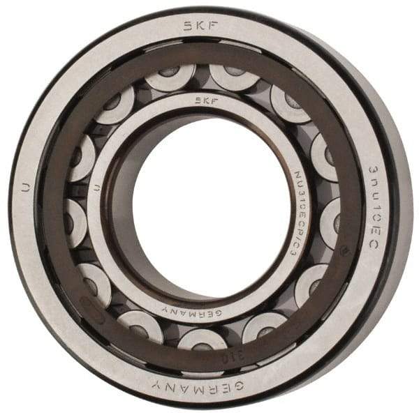 SKF - 50mm Bore Diam, 110mm Outside Diam, 27mm Wide Cylindrical Roller Bearing - 110,000 N Dynamic Capacity, 112,000 Lbs. Static Capacity - All Tool & Supply