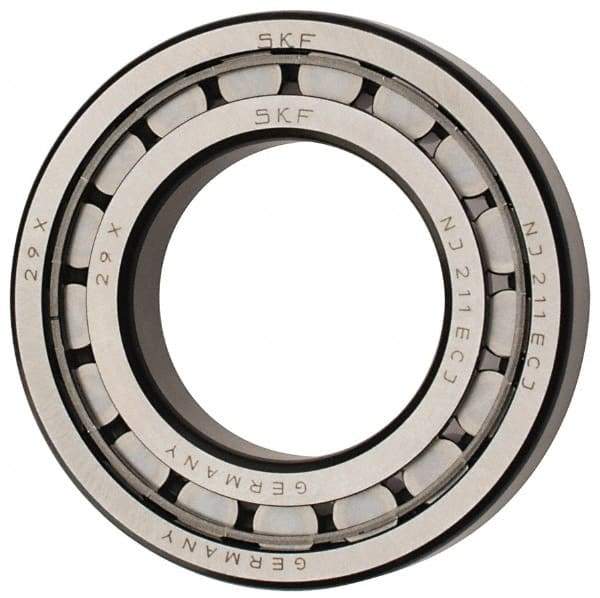 SKF - 55mm Bore Diam, 100mm Outside Diam, 21mm Wide Cylindrical Roller Bearing - 84,200 N Dynamic Capacity, 95,000 Lbs. Static Capacity - All Tool & Supply