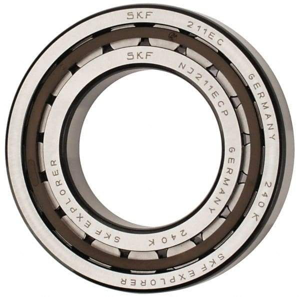 SKF - 55mm Bore Diam, 100mm Outside Diam, 21mm Wide Cylindrical Roller Bearing - 84,200 N Dynamic Capacity, 95,000 Lbs. Static Capacity - All Tool & Supply