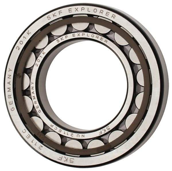 SKF - 55mm Bore Diam, 100mm Outside Diam, 21mm Wide Cylindrical Roller Bearing - 84,200 N Dynamic Capacity, 95,000 Lbs. Static Capacity - All Tool & Supply