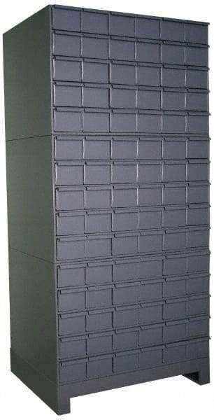 Durham - 90 Bin Drawer Cabinet System - 17-1/4 Inch Overall Depth x 69-1/8 Inch Overall Height, Gray Steel Bins - All Tool & Supply