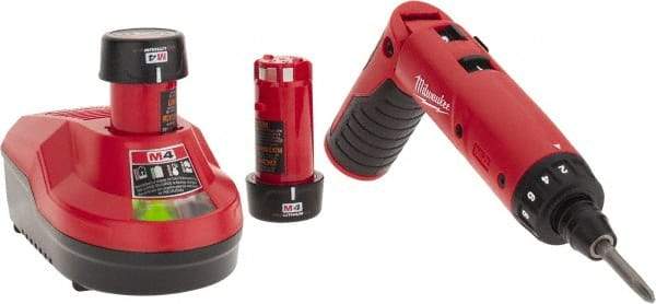 Milwaukee Tool - 4 Volts, Lithium-Ion Battery, Swivel Handle Cordless Screwdriver - 200, 600 RPM, 44 Inch/Lbs. Torque - All Tool & Supply